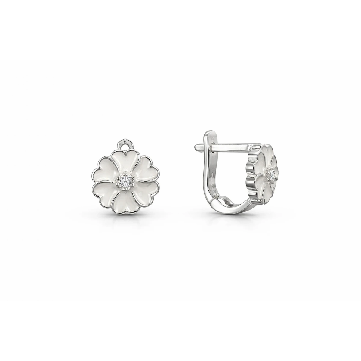 Детски сребърни обеци Flowery