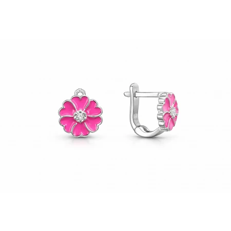 Детски сребърни обеци Flowery