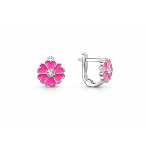 Детски сребърни обеци Flowery