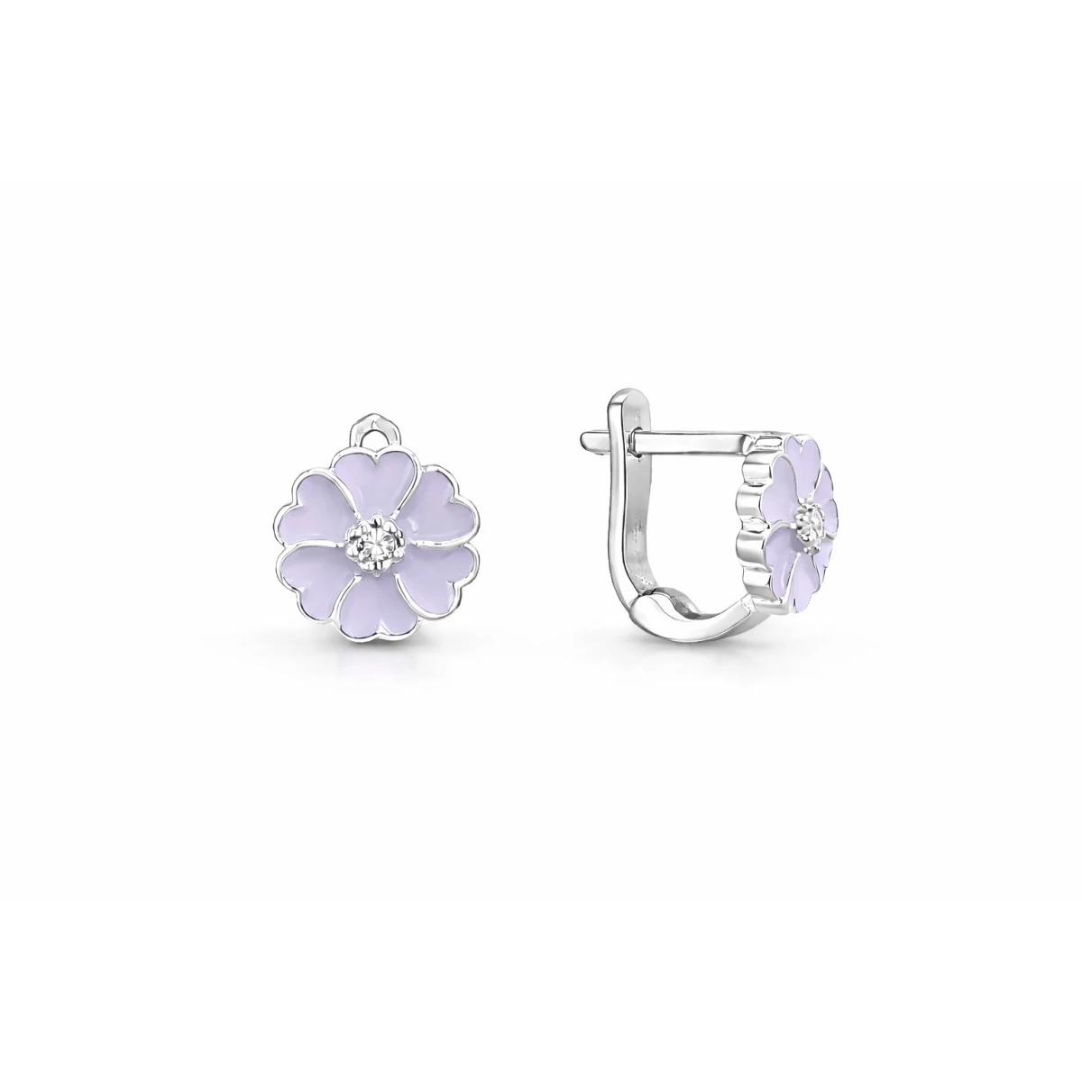 Детски сребърни обеци Flowery