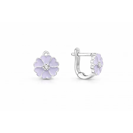 Детски сребърни обеци Flowery