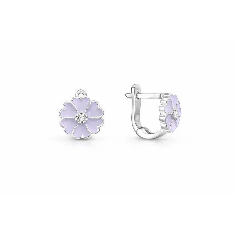 Детски сребърни обеци Flowery