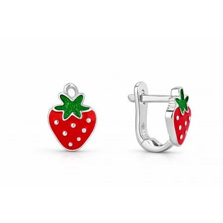 Детски сребърни обеци Strawberry Детски сребърни обеци Strawberry