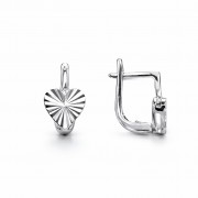 Детски сребърни обеци Dia Heart