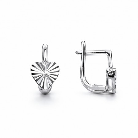 Детски сребърни обеци Dia Heart