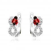 Детски сребърни обеци Ladybug Forever