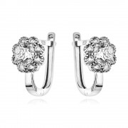Детски сребърни обеци Camellia