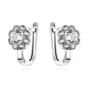 Детски сребърни обеци Camellia