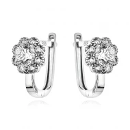 Детски сребърни обеци Camellia