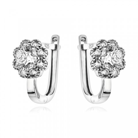 Детски сребърни обеци Camellia