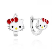 Детски сребърни обеци Kitty