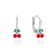 Детски сребърни обеци Red Cherry