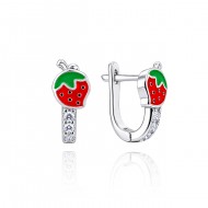 Детски сребърни обеци Red Strawberry Детски сребърни обеци Red Strawberry