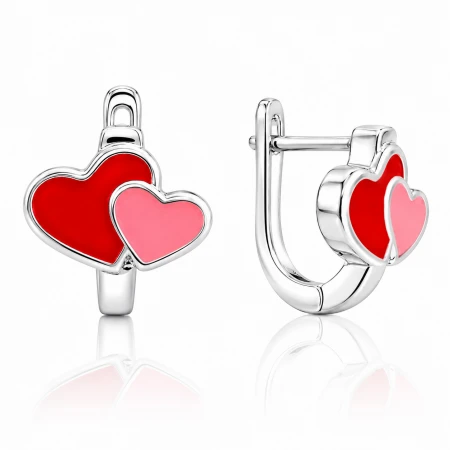 Детски сребърни обеци Lovely Hearts Детски сребърни обеци Lovely Hearts