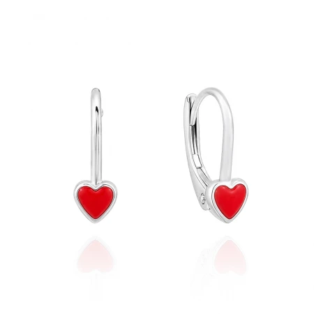 Детски сребърни обеци Red Heart Детски сребърни обеци Red Heart
