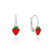 Детски сребърни обеци Red Strawberry