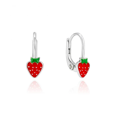 Детски сребърни обеци Red Strawberry Детски сребърни обеци Red Strawberry