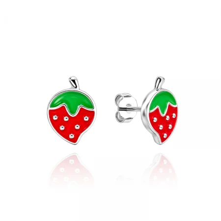 Детски сребърни обеци Strawberry Детски сребърни обеци Strawberry