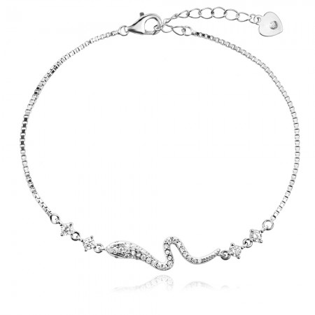 Сребърна гривна Serenta