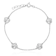 Сребърна гривна Clover Shine