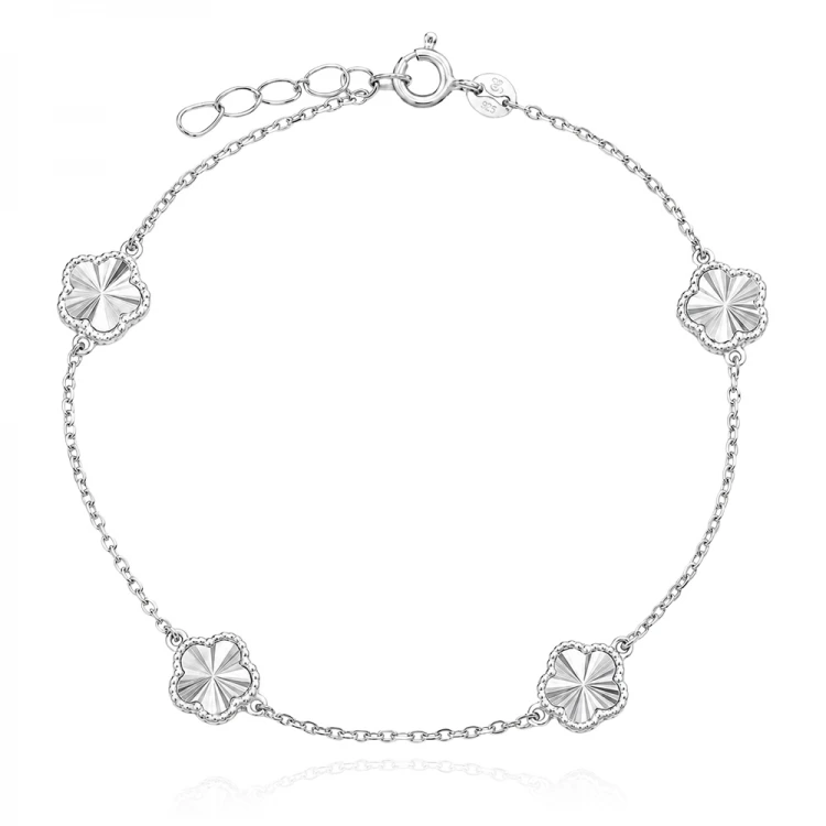 Сребърно колие Clover Shine