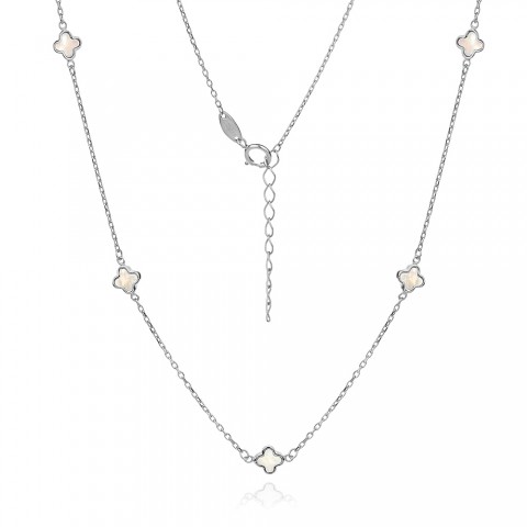 Сребърно колие Clover Discrete