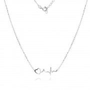 Сребърно колие Heartbeat