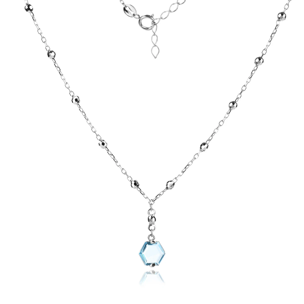 Сребърно колие Blue Shine