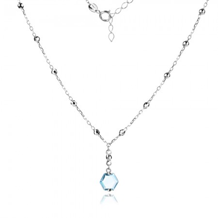 Сребърно колие Blue Shine