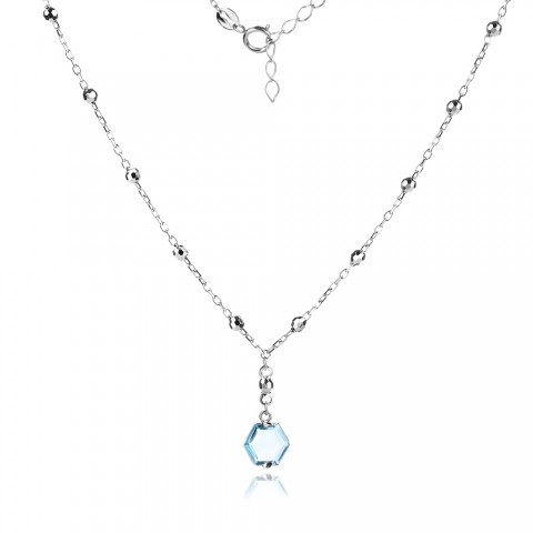 Сребърно колие Blue Shine