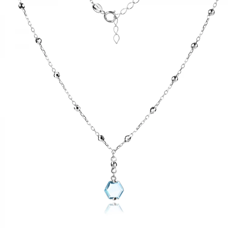 Сребърно колие Blue Shine