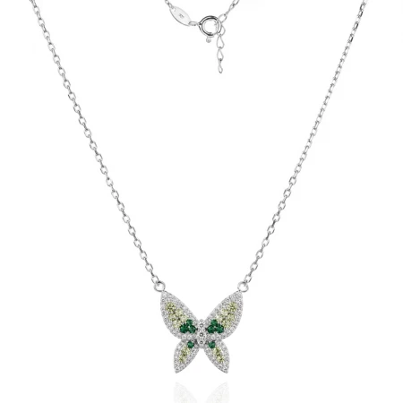 Сребърно колие Luxury Butterflies