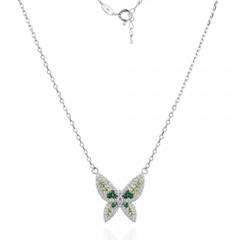 Сребърно колие Luxury Butterflies