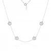 Сребърно колие Clover Shine