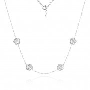Сребърно колие Clover Shine