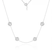 Сребърно колие Clover Shine