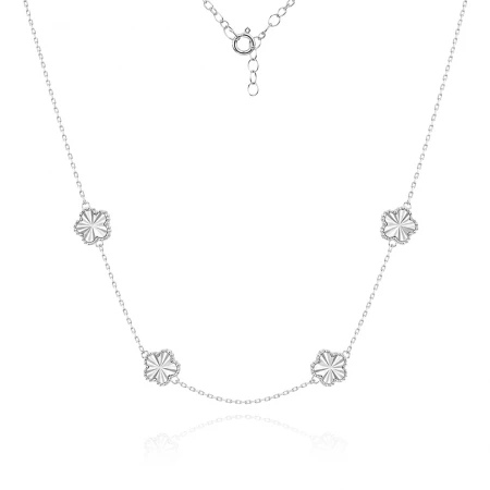 Сребърно колие Clover Shine