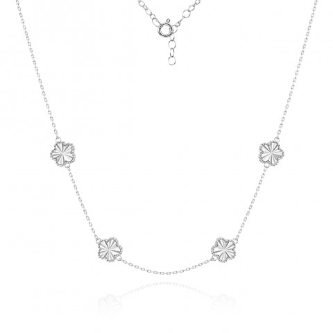 Сребърно колие Clover Shine