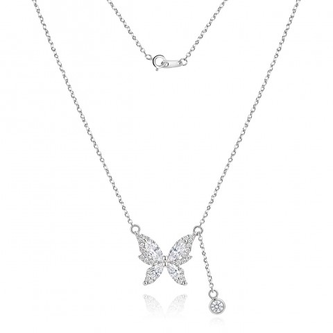 Сребърно колие Butterfly Charm