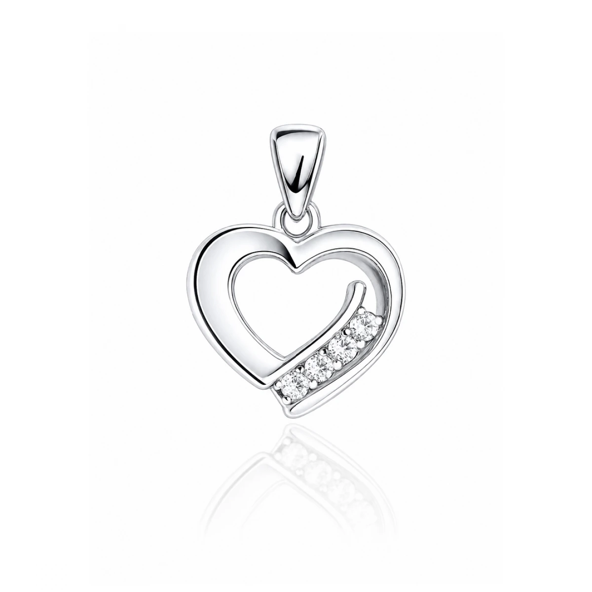 Сребърен медальон Heart Line