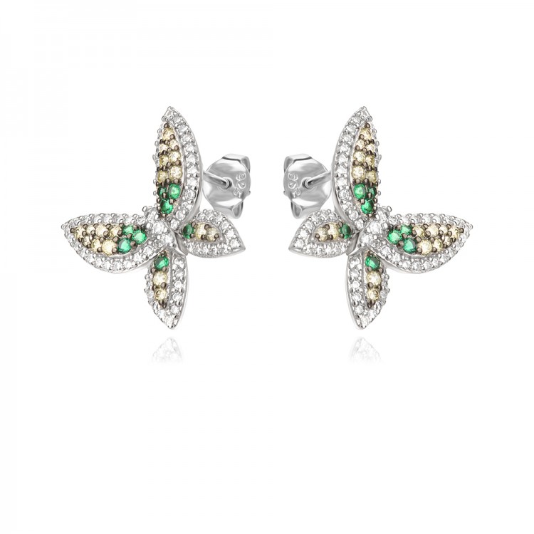 Сребърно колие Luxury Butterflies