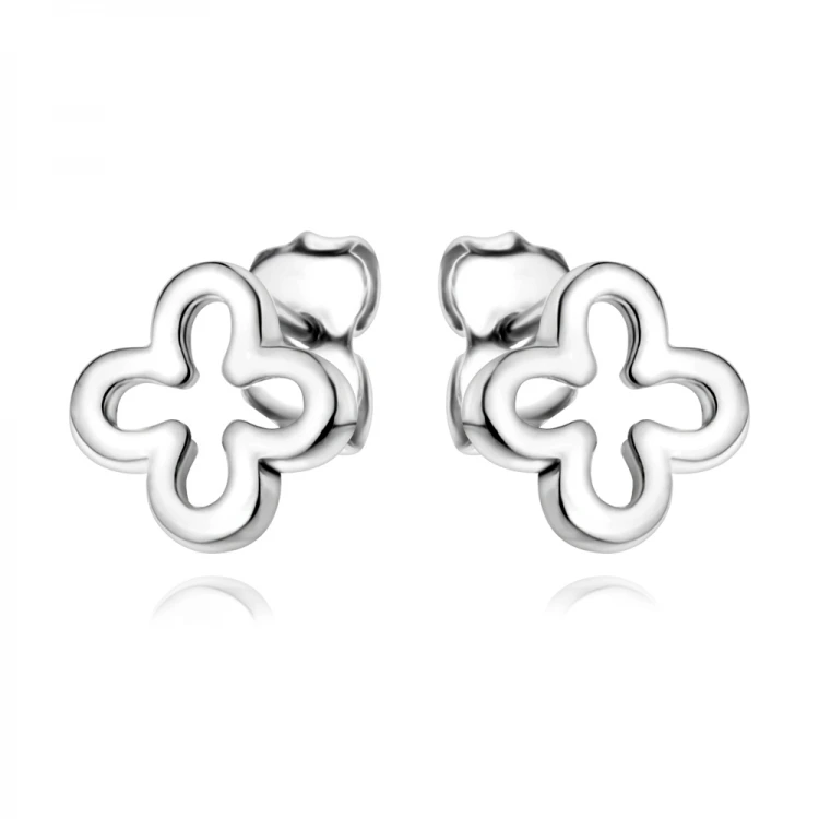 Сребърни обеци Clover Frame