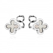 Сребърни обеци Clover Pearl
