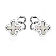 Сребърни обеци Clover Pearl
