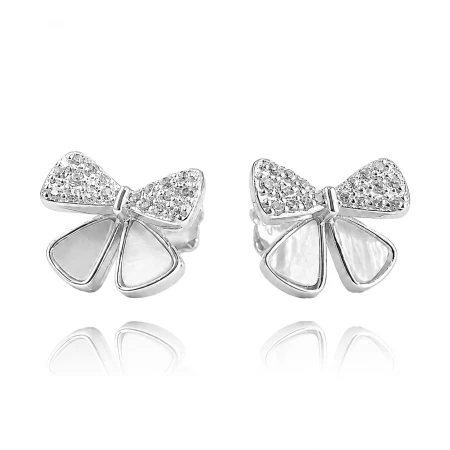 Сребърни обеци Bella Bow