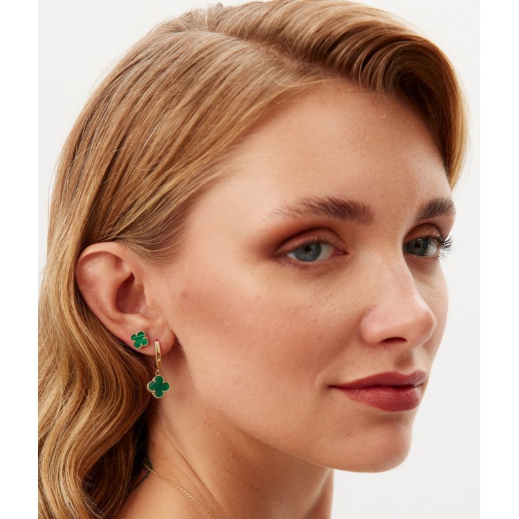 Златни обеци Green Clover (Clover Collection) Златни обеци Green Clover - Clover Collection