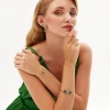 Златна твърда гривна Green Clover Златна твърда гривна Green Clover