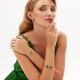 Златна твърда гривна Green Clover - Clover Collection