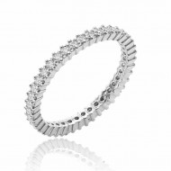 Сребърен пръстен с бели кубични цирконий 