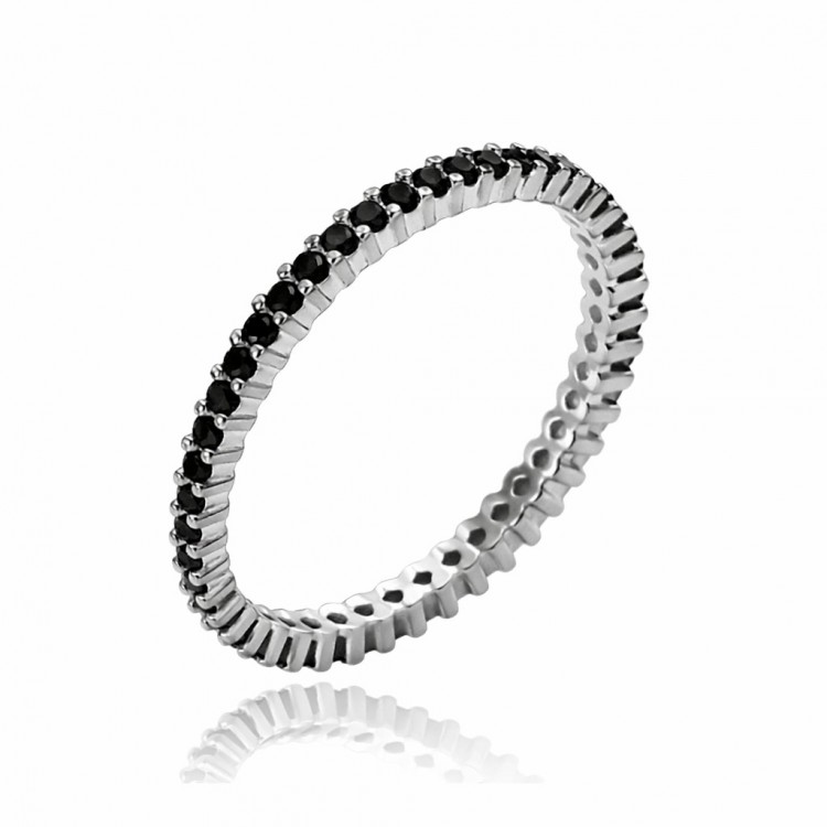 Сребърен пръстен с бели кубични цирконий - Пръстени